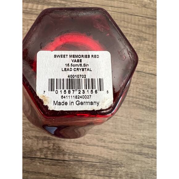 Marquis by Waterford- Red Crystal Vase, Made in Germany Vintage - Picture 5 of 8